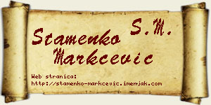 Stamenko Markčević vizit kartica